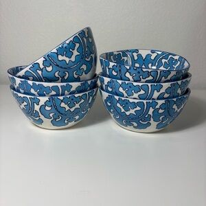 Anthropologie Blue and White Decorative Gloriosa Bowls - Set of 6